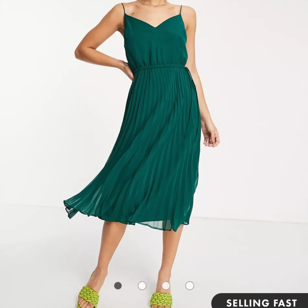 Asos pleated cami midi dress